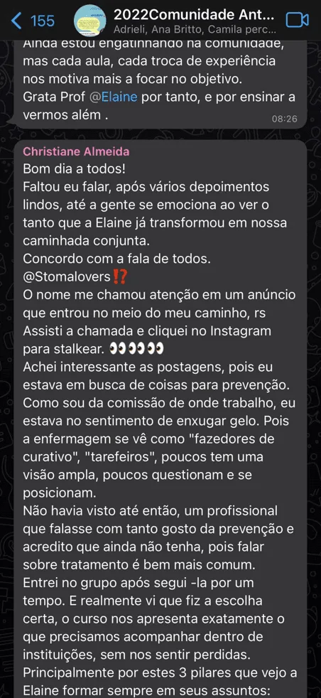 Depoimento de Cristiane Almeida: afirma que fez a escolha certa, destacando a abordagem ampla da prevenção e o direcionamento dentro das instituições