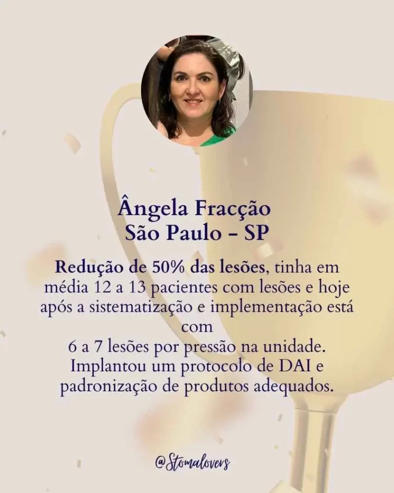 Redução de 50% das LP — de 12–13 pacientes com lesões para 6–7 após protocolo de DAI e padronização de produtos